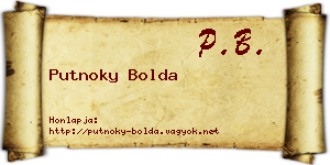 Putnoky Bolda névjegykártya